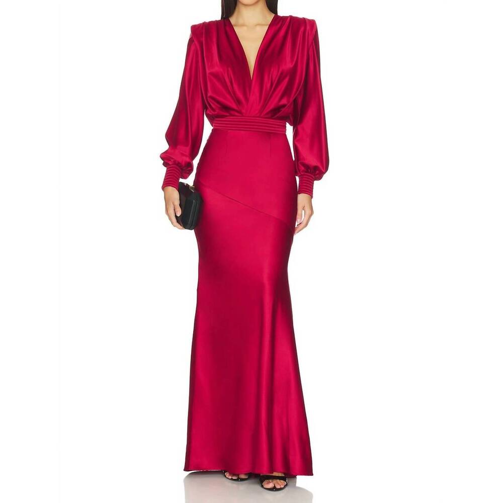 NEW ZHIVAGO the betsy long dress in ruby